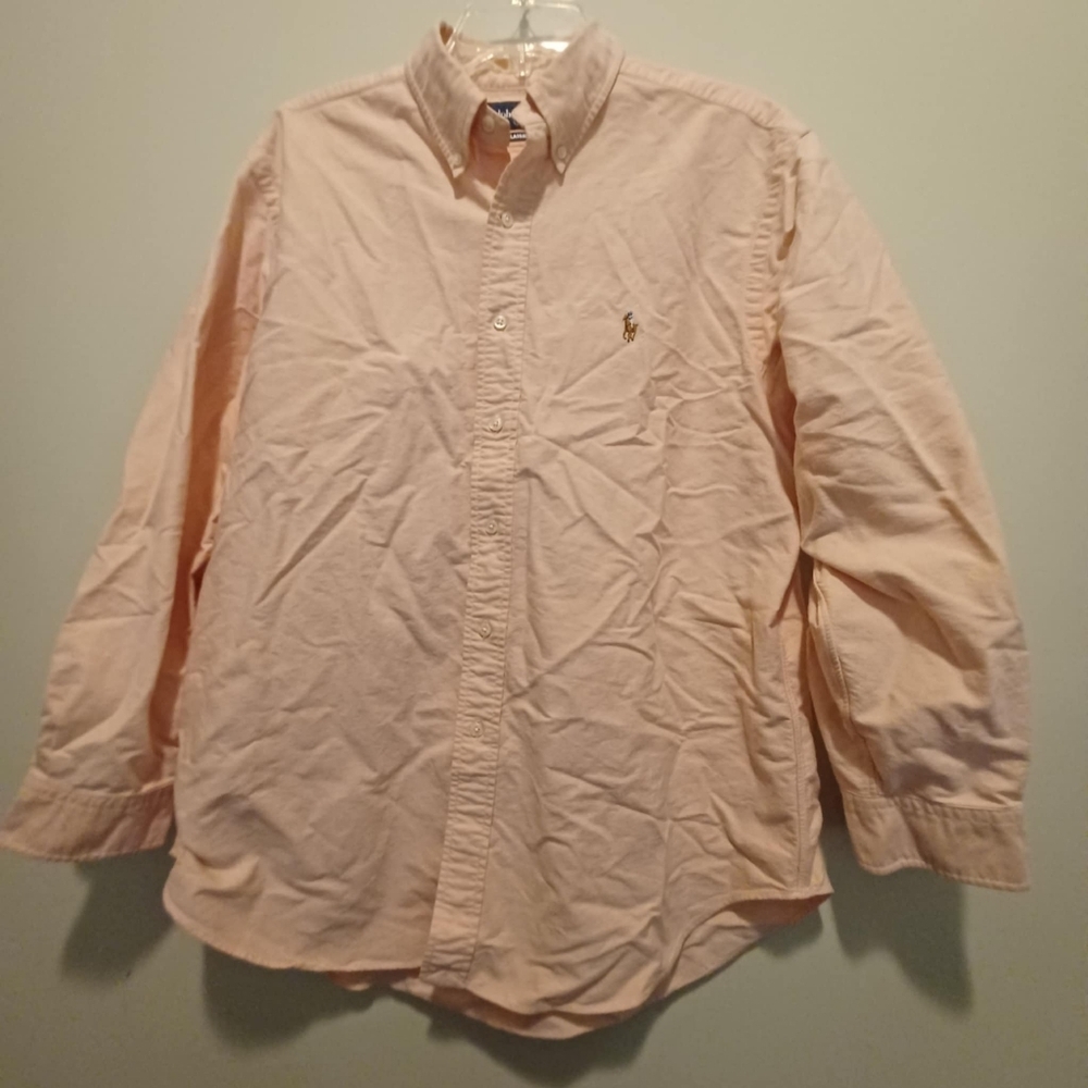 Ralph Lauren Men's‎ Rose Redish Pink Oxford Classic Fit L/S Shirt Size 17-32/33